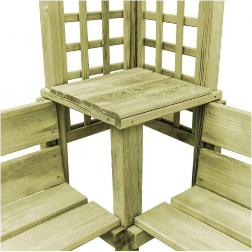 Pérgola de esquina con Banco Madera de Pino Impregnada Vidaxl