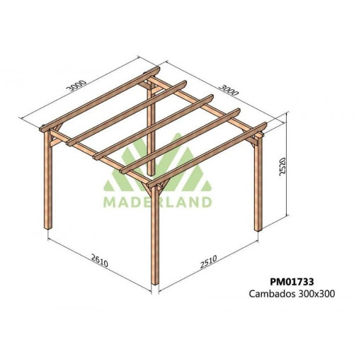 Pérgola de madera maciza Maderland Cambados