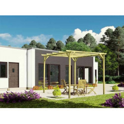 Pérgola de madera Marbella 300x300 a 600x300 300x300 cm Anclajes metálicos postes
