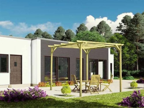 Pérgola de madera Marbella 300x300 a 600x300 300x300 cm Anclajes metálicos postes