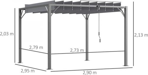 Pérgola Outsunny 290x295x213 cm