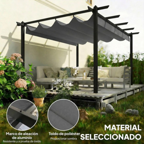 Pérgola Outsunny 396x296x220 cm