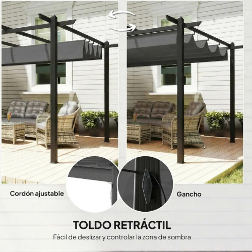 Pérgola Outsunny 396x296x220 cm