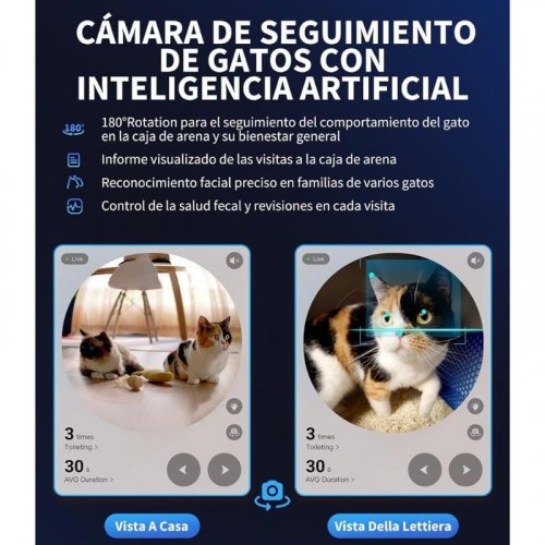 PETKIT Purobot Ultra Arenero Autolimpiable 70 L con App y Cámara IA 10 kg