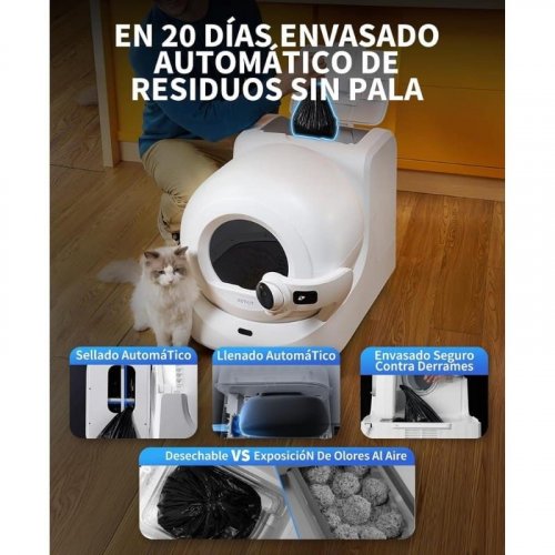 PETKIT Purobot Ultra Arenero Autolimpiable 70 L con App y Cámara IA 10 kg