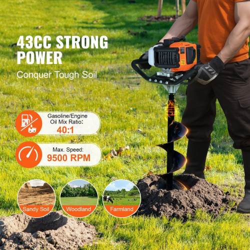 Petriers con gasolina,SucceBuy 43 cc,1,250 W,bosques de 8 pulgadas,Asistente de jardinería de color naranja y negro,eficiente