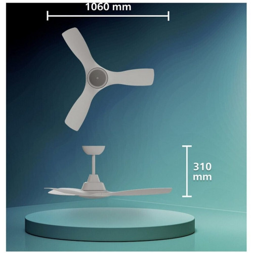 Philips Fixed Blade Ventilador de Techo LED 30W Regulable con Mando a Distancia (8721103128706)