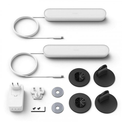 Philips Hue Play Pack de 2 Barras de Luz Regulable Blanca + Alimentador