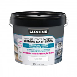 Pintura exterior color blanco para hormigón, revestimiento, ladrillo, piedra, fachada LUXENS mate 15L base agua microporosa