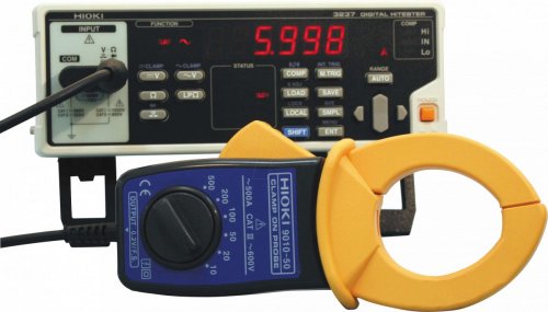 Pinza amperimétrica, digital, CA, hasta 500 A.