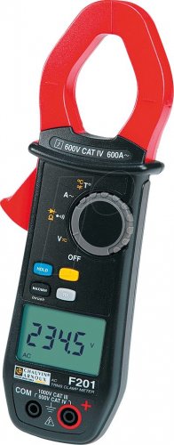 Pinza amperimétrica F201, digital, CA, hasta 600 A.