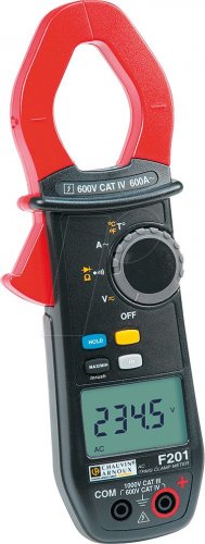Pinza amperimétrica F201, digital, CA, hasta 600 A.