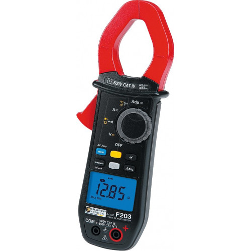 Pinza amperimétrica F203, digital, hasta 600 a CA, hasta 900 a C