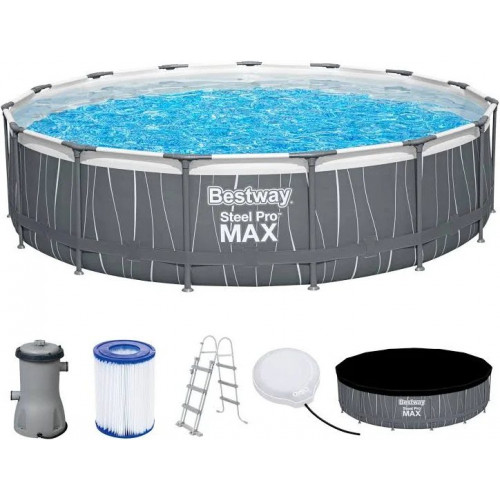 Piscina Desmontable Bestway Steel Pro Max Ø457x107 cm con Depuradora de Cartucho