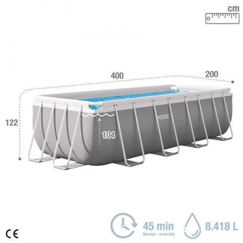 Piscina Desmontable Rectangular con depuradora Prism Frame Intex