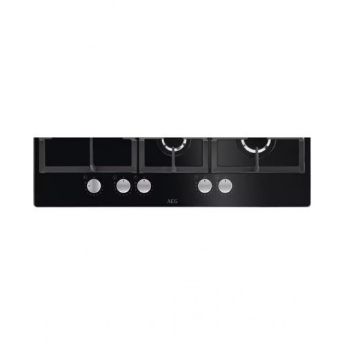 Placa de gas AEG con 5 quemadores - HKB75820NB Cristal negro