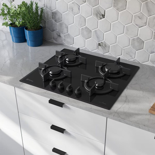 Placa de gas Balay, 60 cm, GasStop, Negro - 3ETG664RB Negro