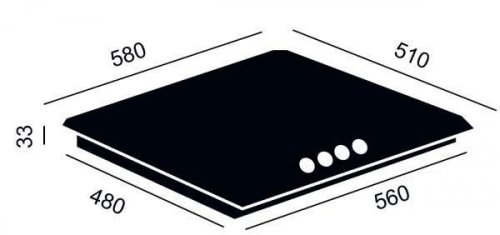 Placa de Gas Vitrokitchen vg611nb