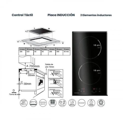 Placa de Inducción Infiniton IND-230N 2 Zonas