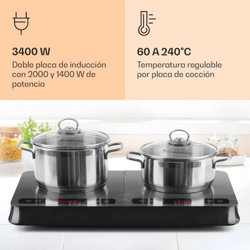 Placa de inducción Klarstein Innochef Vidrio Negro