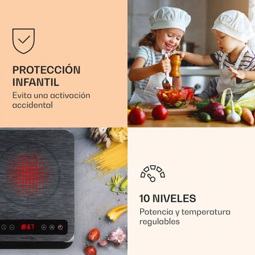 Placa de inducción Klarstein Innochef Vidrio Negro