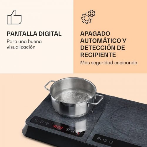 Placa de inducción Klarstein Innochef Vidrio Negro