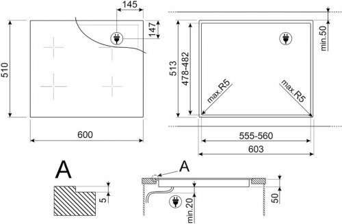 Placa de Inducción Smeg si1m4644d