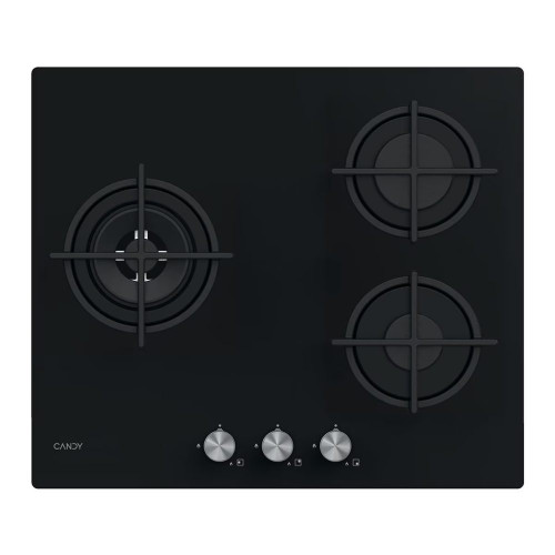 Placa gas Candy 3 quemadores - CSG63B4PB Cristal negro