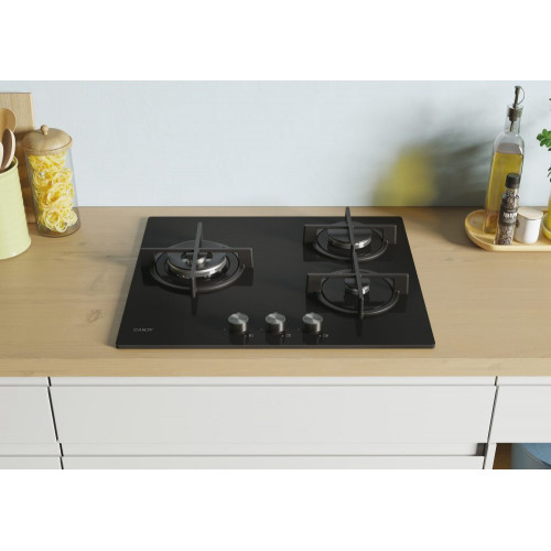 Placa gas Candy 3 quemadores - CSG63B4PB Cristal negro