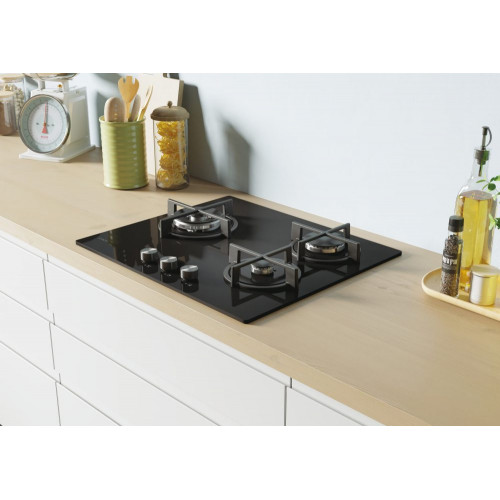 Placa gas Candy 3 quemadores - CSG63B4PB Cristal negro