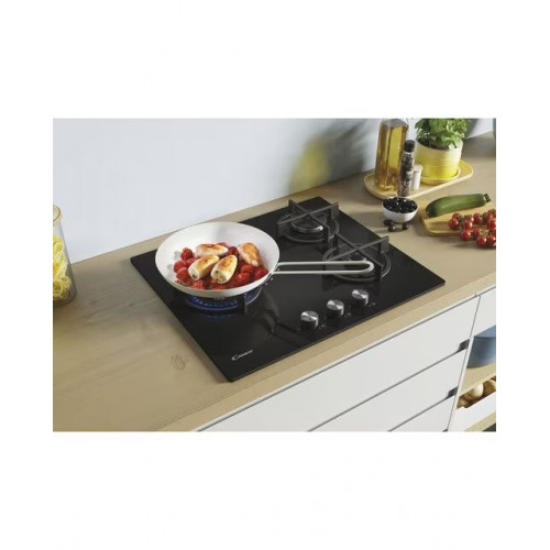 Placa gas Candy 3 quemadores - CSG63B4PB Cristal negro