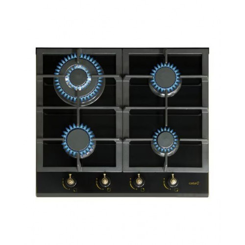 Placa gas Cata 4 quemadores - RCI 631 BK Cristal negro