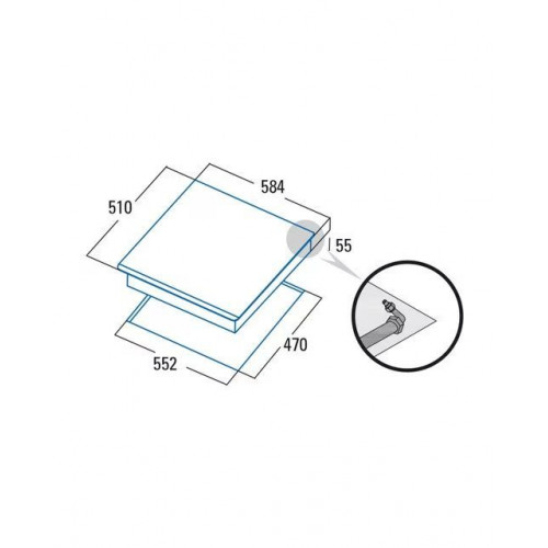 Placa gas Cata 4 quemadores - RCI 631 BK Cristal negro