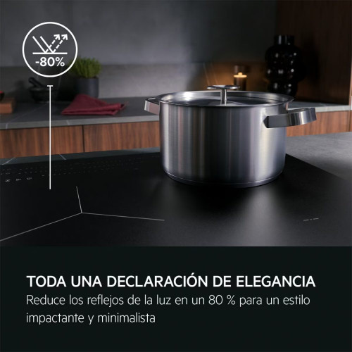 Placa Inducción AEG 60 cm Mate, 3 zonas, Flexipuente, Mate, Antiarañazos, Serie 6000 - TI63IF00IZ Negro mate