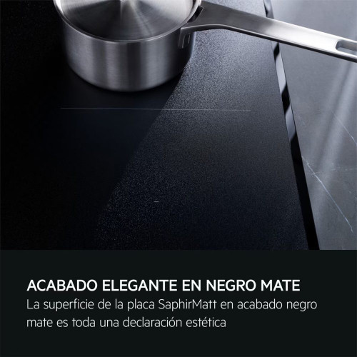 Placa Inducción AEG 60 cm Mate, 3 zonas, Flexipuente, Mate, Antiarañazos, Serie 6000 - TI63IF00IZ Negro mate