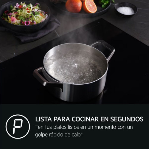 Placa Inducción AEG 60 cm Mate, 3 zonas, Flexipuente, Mate, Antiarañazos, Serie 6000 - TI63IF00IZ Negro mate