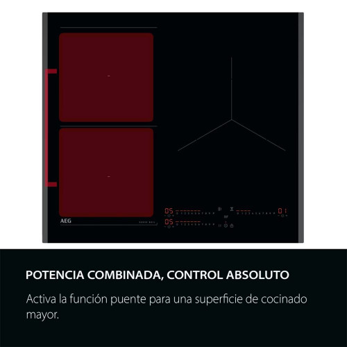 Placa inducción AEG con 3 zonas de cocción - TI63IQ1BFB Negro