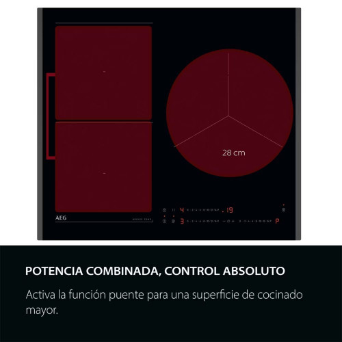Placa inducción AEG con 3 zonas de cocción - TO63IQ0FFB Negro
