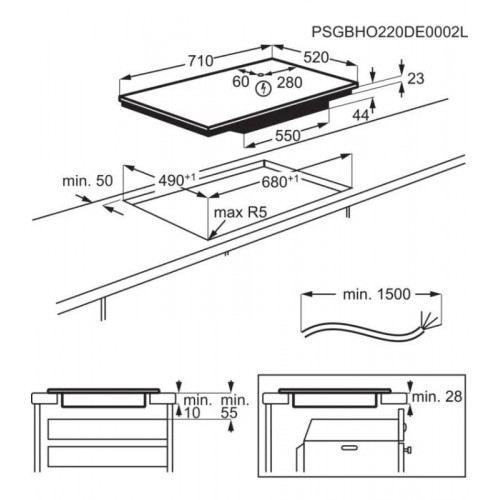 Placa inducción AEG TO74IB00FB 70 cm