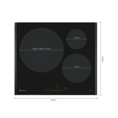 Placa inducción Balay con zona gigante 32 cm - 3EB967LH Negro