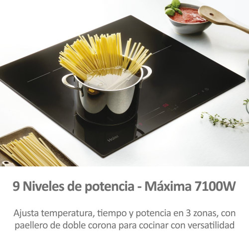 Placa inducción Haier WIFI y 3 zonas Series 2 - HAIDSJ63MC Negro