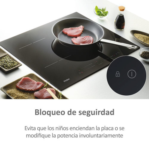 Placa inducción Haier WIFI y 3 zonas Series 2 - HAIDSJ63MC Negro