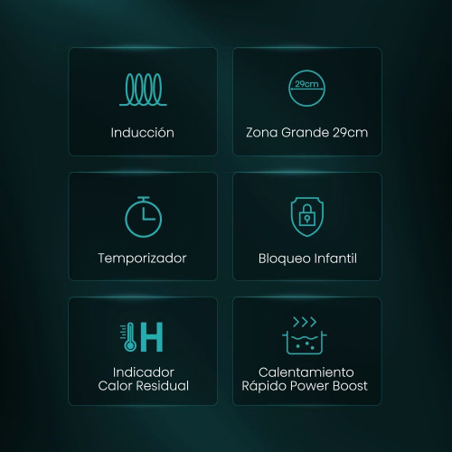 Placa inducción Hisense con 3 zonas de cocción - HI6311BSCE Negro