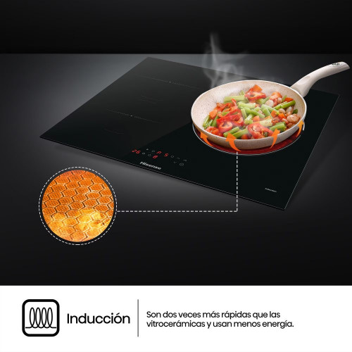 Placa inducción Hisense con 3 zonas de cocción - HI6311BSCE Negro