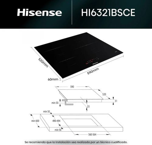 Placa Inducción Hisense HI6321BSCE