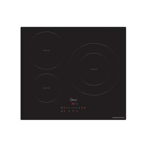 Placa Induccion MIDEA 3 zonas con tecnología Inverter Quattro - MIH740T278K0 Negro