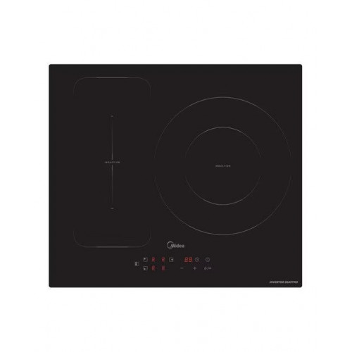 Placa inducción Midea con 3 zonas de cocción, zona Gigante - MIH740T463K0 Cristal negro