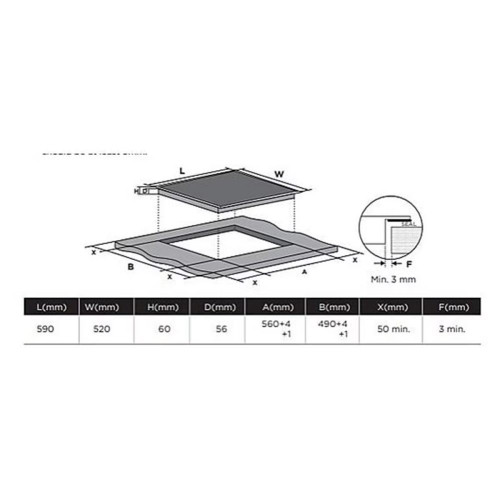 Placa inducción Midea con 3 zonas de cocción, zona Gigante - MIH740T463K0 Cristal negro