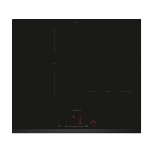 Placa inducción - Siemens EH631HDC1E, 3 zonas, Zona grande 32 cm, Conexión Placa Campana, Home Connect, 60 cm, Negro