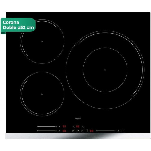 PLACA INDUCCION SVAN 3 ZONAS DOBLE CORONA 32CM 7400W
